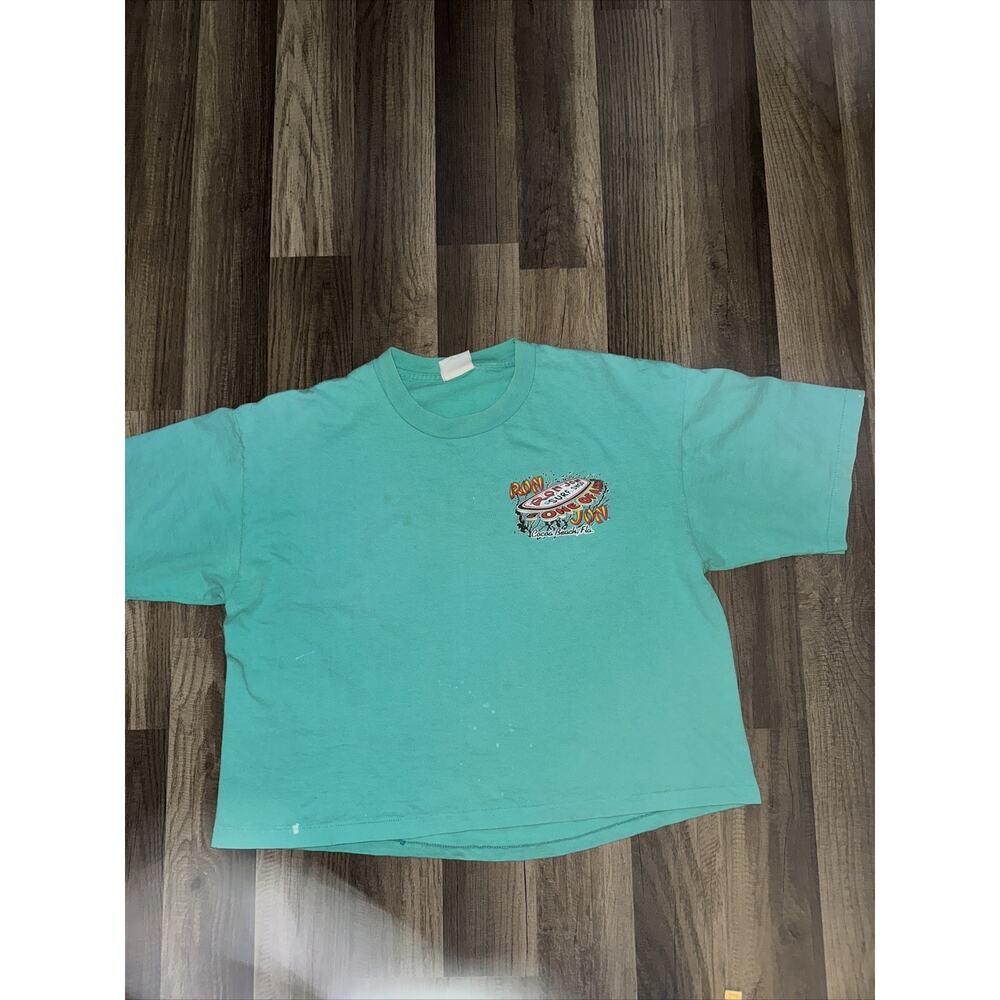 Vintage Made In USA Cocoa Beach Rona Surf Shop T-Shirt 21x21 Turquoise